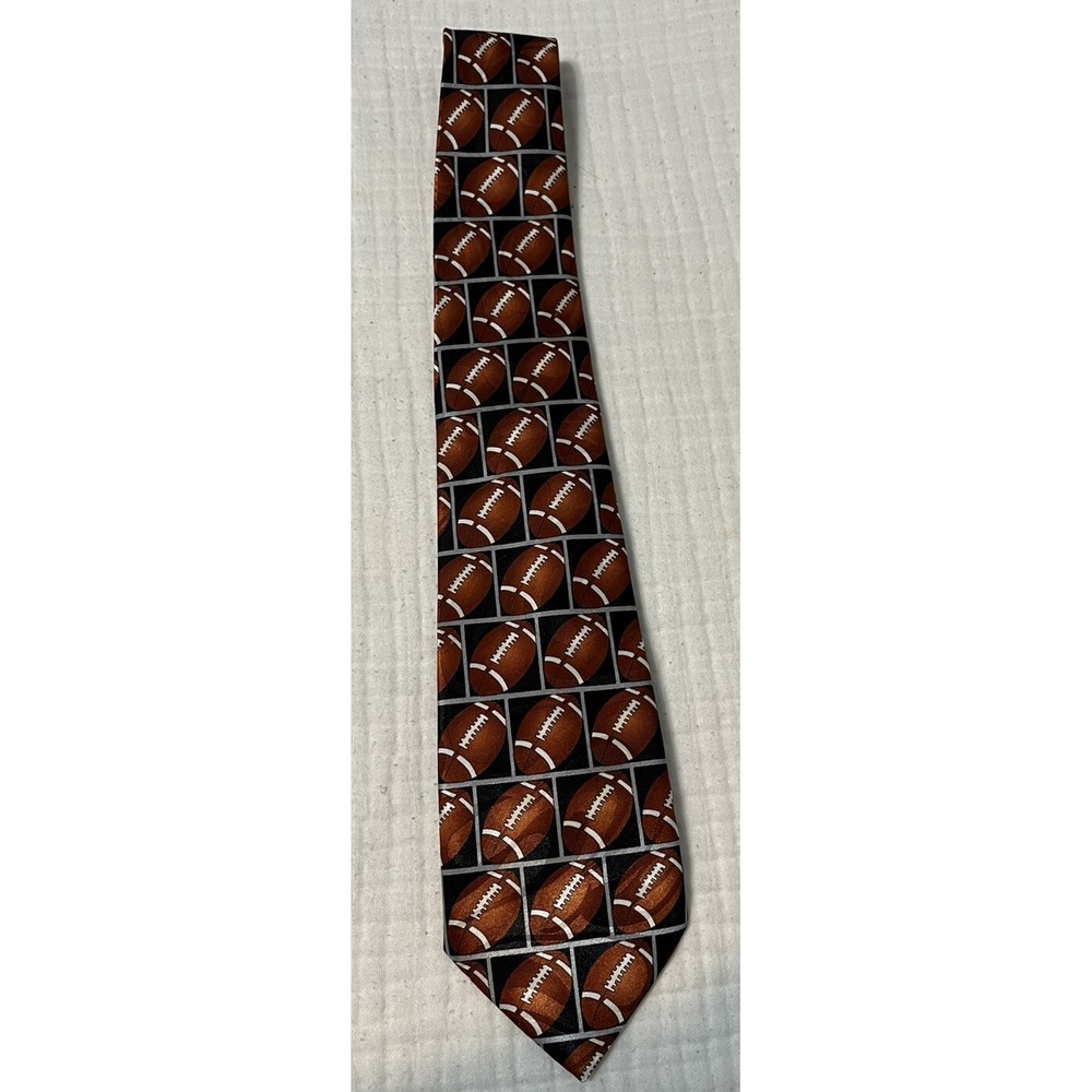 Fratello Men's‎ Tie Footballs Handmade Brown Bronze Highlights
